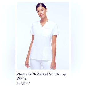 Lot of 2 White Jaanuu Scrub Tops *NWOT* size L